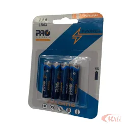 Pilha AAA Alcalina LR03 Blister 4UN PQPA-AAA4 Proeletronic