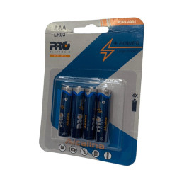 Pilha AAA Alcalina LR03 Blister 4UN PQPA-AAA4 Proeletronic