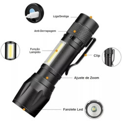 Mini Lanterna de LED Recarregável LEY-1713 Lehmox