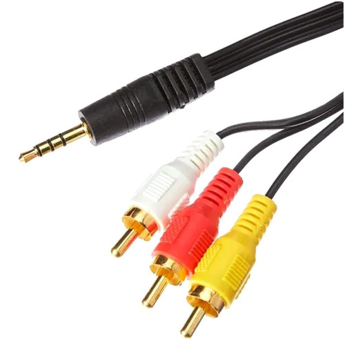 Cabo P3 + 3 RCA Macho Preto 1,5 Metro