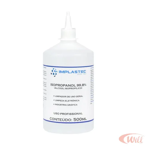 Álcool Isopropílico Isopropanol Implastec Garrafa 500ml Álcool Isopropílico Isopropanol Implastec Garrafa 500ml