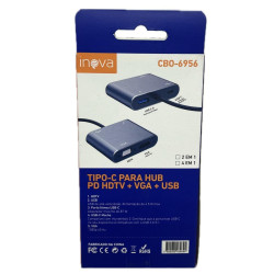 Adaptador 4 Em 1 Multifuncional Usb Tipo C Hdmi Usb Vga 4k
