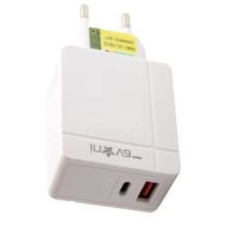 Carregador Celular PD Entrada Usb + Type-C QC 3.0 KV-3132