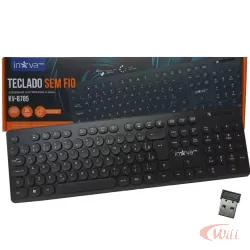 Teclado Sem Fio Wireless 2.4 Ghz Teclas Redondas KV-8785 Inova