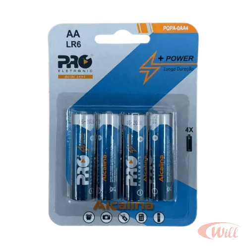 Pilha AA Alcalina LR6 Blister 4UN Proeletronic Pilha AA Alcalina LR6 Blister 4UN Proeletronic