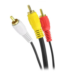 Cabo 3 RCA 2 Metros Fio Coaxial Gold Tblack