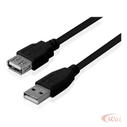 Cabo Usb A Macho + Usb A Femea 2.0 3 Metros Cristal