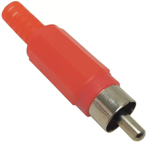 Plug Rca Plastico Com Rabicho Niquel Vermelho Plug Rca Plastico Com Rabicho Niquel Vermelho