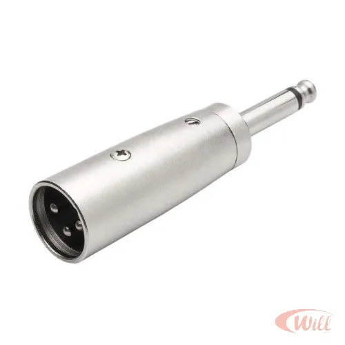 Adaptador Plug P10 Mono para Cannon Macho Metalico 64.1.262 Adaptador Plug P10 Mono para Cannon Macho Metalico 64.1.262