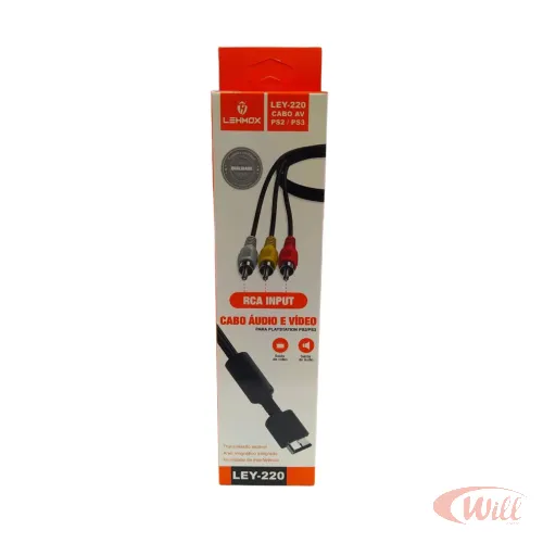 Cabo AV RCA para Ps2 e Ps3 Áudio e Vídeo 1,8 Metros LEY-220 Cabo AV RCA para Ps2 e Ps3 Áudio e Vídeo 1,8 Metros LEY-220