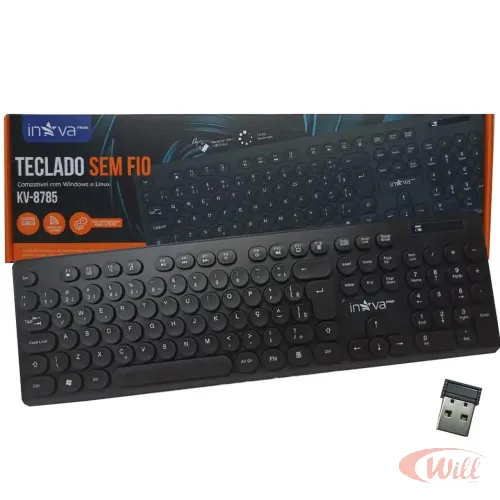 Teclado Gamer Com Fio USB e Iluminação em LED Inova KEY-9819 Teclado Gamer Com Fio USB e Iluminação em LED Inova KEY-9819