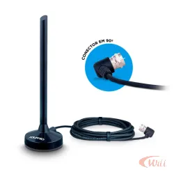 Antena Interna TV Digital HDTV Preto DTV-100P Aquario
