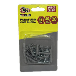 Parafuso Com Bucha 6 - Kit C/ 20UN FBG-3191