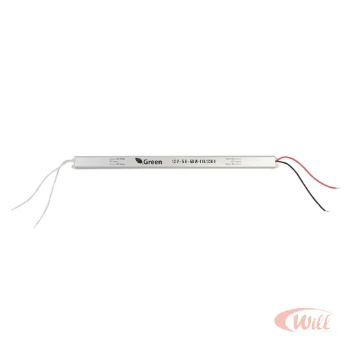 Fonte Ultra Slim Driver Para Perfil De Fita De Led 12v 5A 60w Bivolt