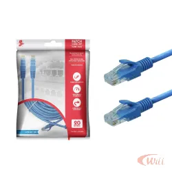 Cabo Patch Cord UTP Cat5e 20 Metros Azul