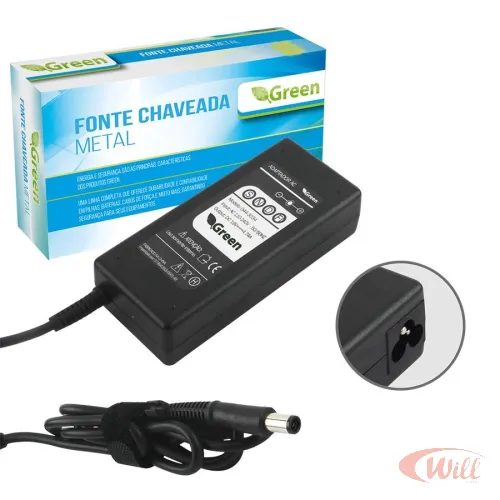 Fonte Notebook Compativel Hp 19v 4.74A Pino 7.4mm Bivolt Green