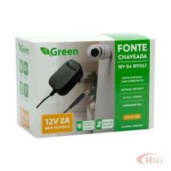 Fonte Chaveada 12v 2a Plug 5,5mm X 2,1mm Green