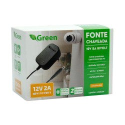 Fonte Chaveada 12v 2a Plug 5,5mm X 2,1mm Green