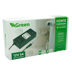 Fonte Chaveada 12v 5a Bivolt Plug 5,5mm X 2,1mm