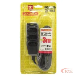 Extensão 3x0,75mm 3 Metros Megatron