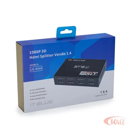 Divisor Hdmi de 4 Saidas IT-Blue LE-4134 Divisor Hdmi de 4 Saidas IT-Blue LE-4134