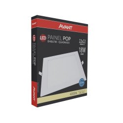 Painel LED Pop Embutir Quadrado 4000k 18w Avant