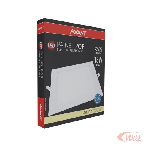 Painel LED Pop Embutir Quadrado 4000k 18w Avant Painel LED Pop Embutir Quadrado 4000k 18w Avant