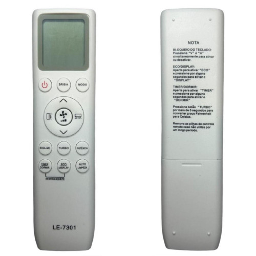 Controle Remoto Ar Condicionado Compativel Tcl Le-7301