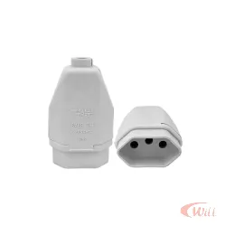 Prolongador Fêmea 2P+T 10A Branco MECTRONIC
