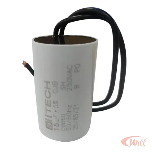 Capacitor 2 Fios 250v 15UF Capacitor 2 Fios 250v 15UF
