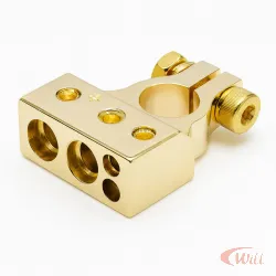 Clip Bateria 4 Via (2)8awg, (1)2 Awg, (1)4 Awg, , Pos.(+), Dourado