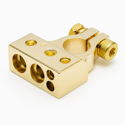 Clip Bateria 4 Via (2)8awg, (1)2 Awg, (1)4 Awg, , Pos.(+), Dourado