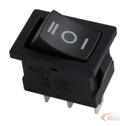 Chave Gangorra ON/OFF/ON 6a 250v 10a 125v 3 Terminais KCD1-103