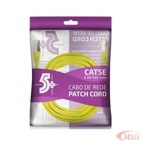 Cabo Patch Cord FTP Cat5e 05 Metros Amarelo Cabo Patch Cord FTP Cat5e 05 Metros Amarelo