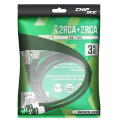 Cabo 2 RCA 3 Metros Plug Metal Fitz