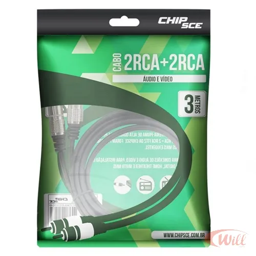 Cabo 2 RCA 3 Metros Plug Metal Fitz