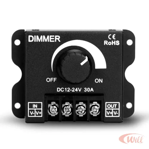 Dimmer Controlador 30A Ajustável 12v-24v Dimmer Controlador 30A Ajustável 12v-24v