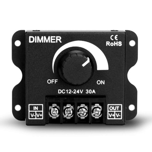 Dimmer Controlador 30A Ajustável 12v-24v Dimmer Controlador 30A Ajustável 12v-24v