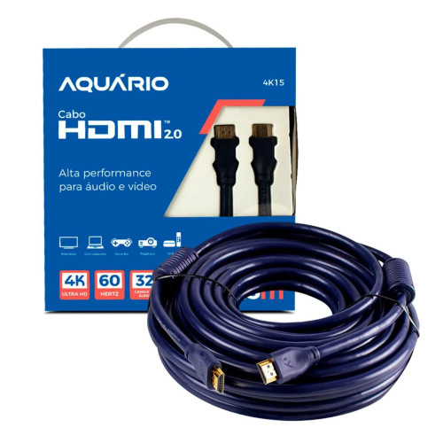 Cabo Hdmi 15 Metros 4k15 2.0 Aquario Cabo Hdmi 15 Metros 4k15 2.0 Aquario