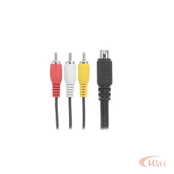 Cabo 3 RCA x Mini Din 10 Pinos para Receptor 1,8 Metro Importado