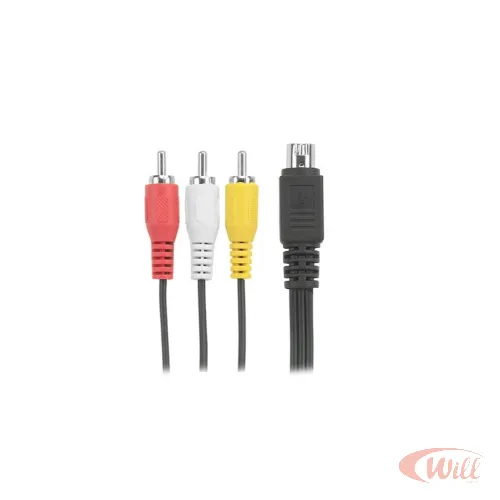 Cabo 3 RCA x Mini Din 10 Pinos para Receptor 1,8 Metro Importado Cabo 3 RCA x Mini Din 10 Pinos para Receptor 1,8 Metro Importado