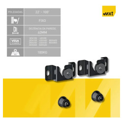 Suporte Tv Fixo Blister Plasma Lcd e Led 22 a 100 Mxt