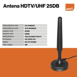 Antena HDTV VHF UHF Interna Mdtv-400b