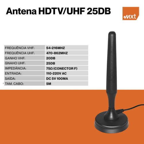 Antena HDTV VHF UHF Interna Mdtv-400b