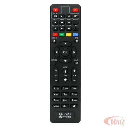 Controle Remoto Receptor Vivensis VX10 LE-7343 Controle Remoto Receptor Vivensis VX10 LE-7343