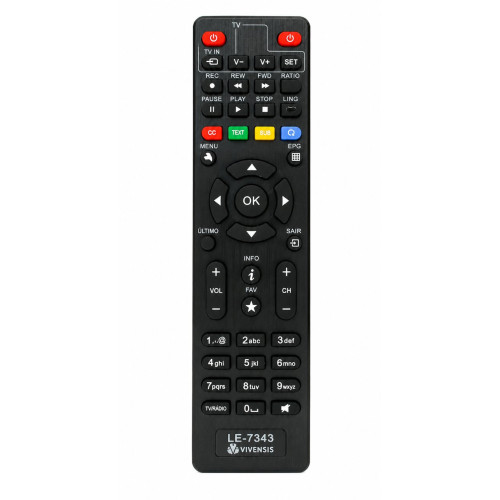 Controle Remoto Receptor Vivensis VX10 LE-7343 Controle Remoto Receptor Vivensis VX10 LE-7343