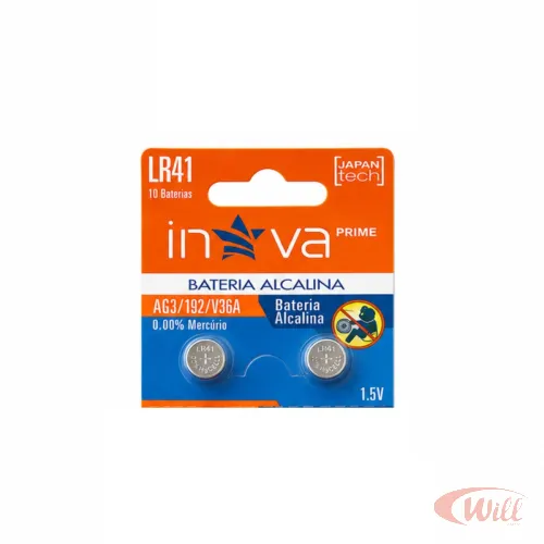 Bateria LR41 AG3 1,5 Alcalina INOVA