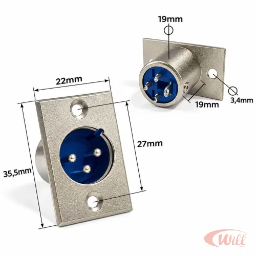 Conector Cannon Macho Painel