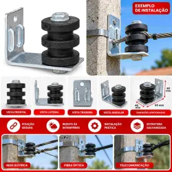 Roldana Preto 2 Ranhuras Isolador 50UN