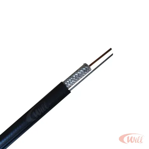 Cabo Coaxial RG06 60% + Mensageiro Preto Metro Amphenol Cabo Coaxial RG06 60% + Mensageiro Preto Metro Amphenol